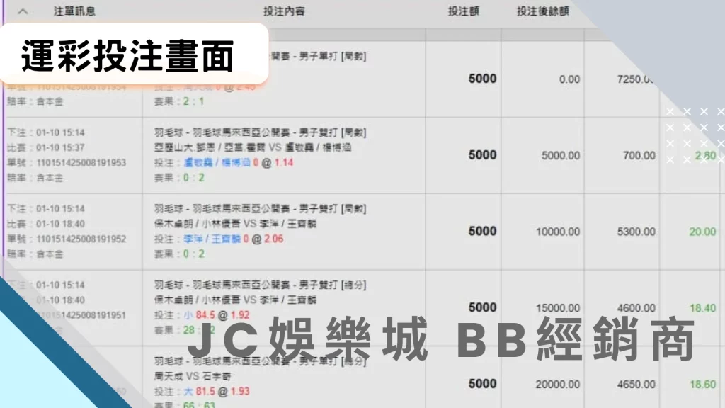 JC娛樂城運彩投注畫面