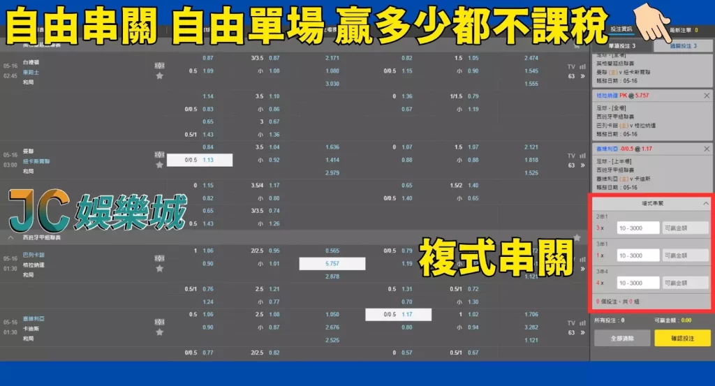 線上買運彩串關玩法